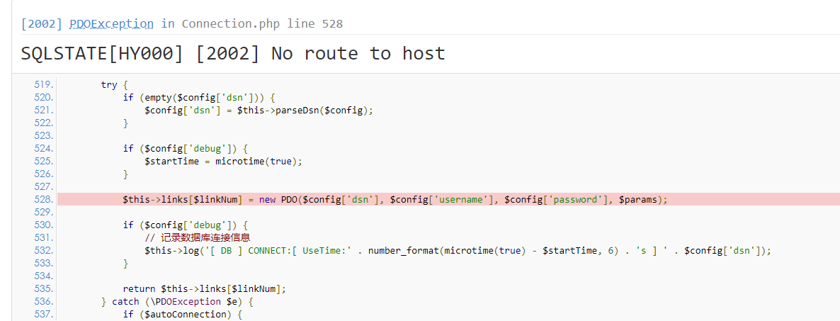 connect: no route to host