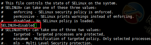 禁用selinux