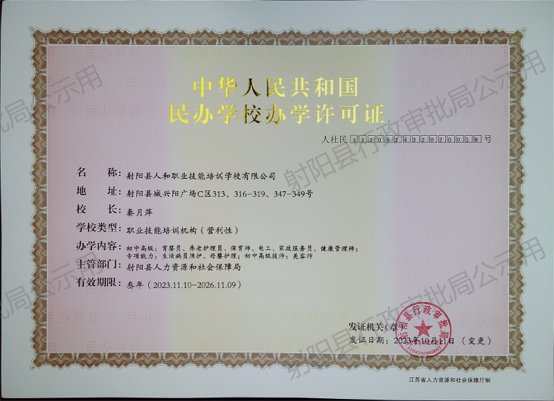 民办教育培训机构备案表