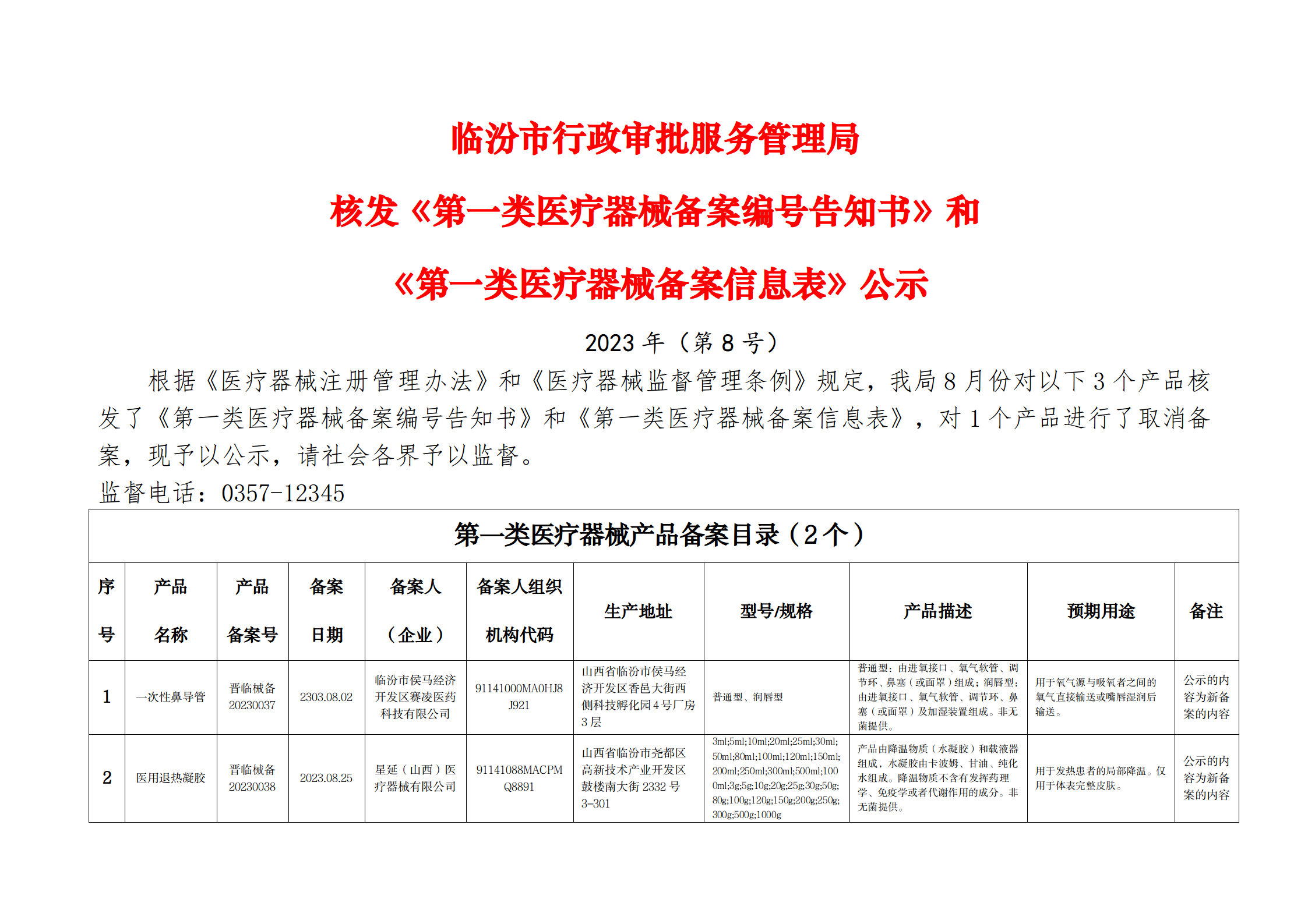 医疗机构环保备案表
