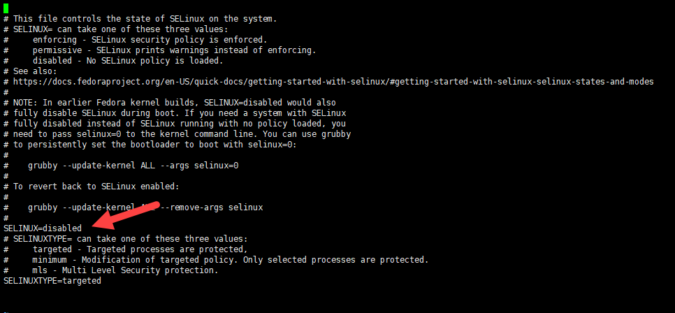 禁用selinux